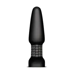 b-Vibe Rimming Plug 2 Black - Rotating Beads, Vibrating Tip, 15.2 cm