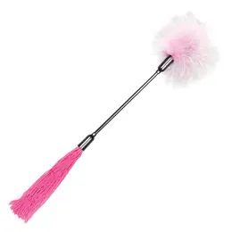 Sportsheets S&M Whip & Tickle Dual-Ended Pink & White 40cm