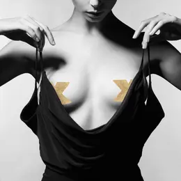 Bijoux Indiscrets Flash Cross Gold - Decorative Body Art Stickers, Reusable