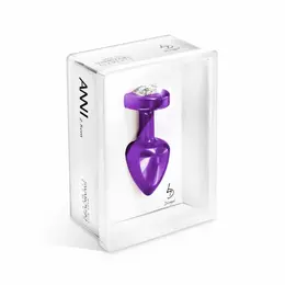 Diogol Anni R Aluminium Plug 25mm Heart Shape Purple Swarovski