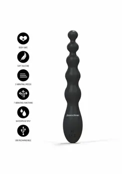 HIDDEN DESIRE EXTREME Beaded Anal Power Vibrator Silicone Black