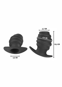 Hidden Desire Invader Open Plug Extra Large Silicone Black
