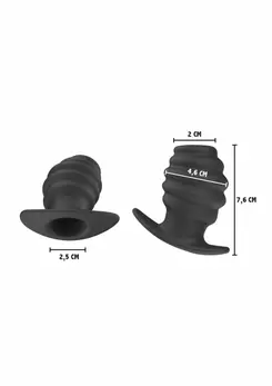 Extreme by Hidden Desire Invader Open Plug Medium Silicone Black