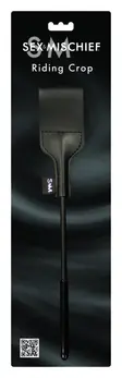 S&M Riding Crop Black Vinyl 43 cm - Durable Compact Model