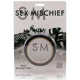 Sportsheets S&M Black Bondage Tape Multipurpose Non-Sticky 20m