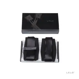 LELO Etherea Silk Cuffs Black - Luxurious Restraint with Suede & Silk Finish