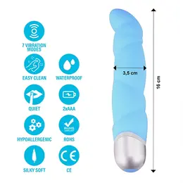 FeelzToys Gino Blue Silicone Vibrator 16cm - 7 Vibration Modes, Violet