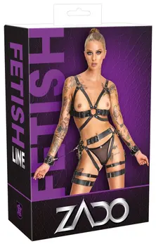 ZADO Leather Harness Set L/XL - Adjustable Premium Black Leather System