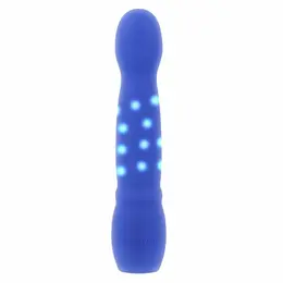 Evolved Disco Diva Vibrator Blue - Illuminated Silicone, 10 Modes, 15.2 cm