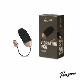 Teazers Ribbed Vibrating Egg Black Wireless Remote 10 Modes
