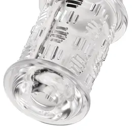 The Handy Stamina Sleeve Flow - Open, Stretchable TPE, 9.6 cm, Clear