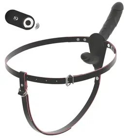 You2Toys RC Vibrating Double Strap-On Adjustable Silicone Black