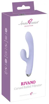 beau coeur Rivano Curved Rabbit Vibrator, Dual Motor, Soft Silicone, 20.4cm
