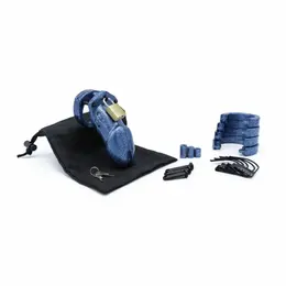 CB-X CB-6000 Chastity Kit Glitter Blue - Adjustable ABS System