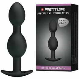 Pretty Love Silicone Anal Bead System 12.5 cm Black Weighted Balls