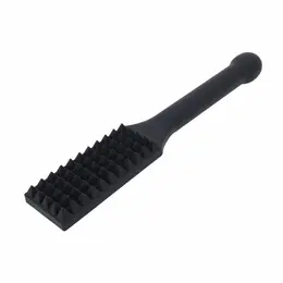Sportsheets Edge Spiked Paddle Black - Silicone Impact Tool, Metal Core