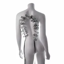 Sportsheets Edge Body Zipper Clothes Pins Silver - 16 Metal Clips Set