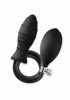 NS Novelties Renegade InflataPlay Inflatable Plug with Rigid Core, Black, Medium