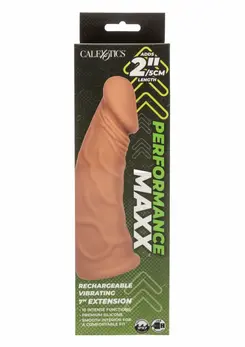 CalExotics Vibrating Extension 7 Inch 17.25cm Silicone Intimate Enhancer Black