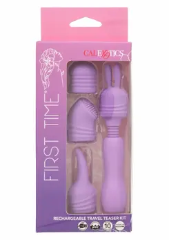 Travel Teaser Kit Rechargeable Massager 4 Attachments Waterproof IPX7