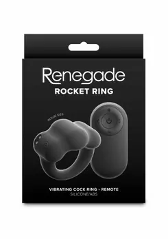 Rocks-Off Rocket Ring Rechargeable Vibrating Silicone Black