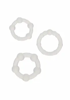 CalExotics Silicone Beaded Rings Set of 3 - Flexible Liquid Silicone