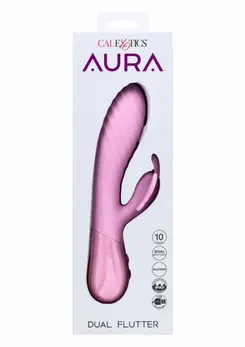 Aura Dual Flutter Vibrator Silicone Waterproof 10-Speed USB Rechargeable