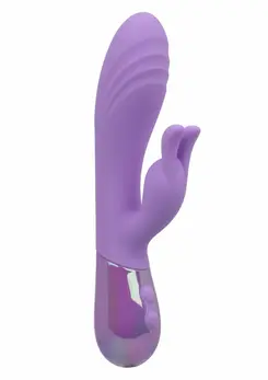 Aura Dual Bunny Vibrator Silicone Waterproof Rechargeable Pink