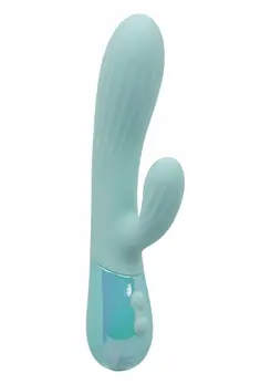 Aura Dual Ripple Silicone Massager 10 Modes Waterproof USB Blue