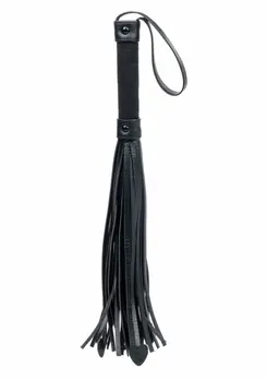 Heart Throb Flogger with Heart Accents and Soft Tassels, Black/Red