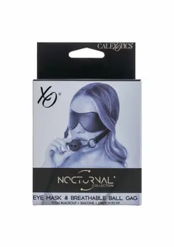 CalExotics Eye Mask & Breathable Silicone Ball Gag Set Black