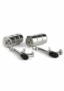 Mr. Steel Alligator Nipple Clamps with Adjustable Weights, Stainless Steel