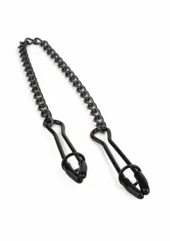 Mr. Steel Tweezer Nipple Clamps Black Adjustable Stainless Steel Chain