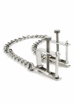 Mr. Steel Press Adjustable Stainless Steel Nipple Clamps with Chain