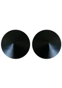 Kinky Diva PU Leather Nipple Covers Reusable Adhesive Black Pasties