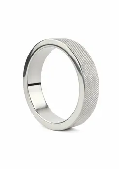 Mr. Steel CrissCross C-Ring 55mm Stainless Steel Textured Band