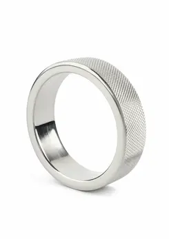 Mr. Steel CrissCross C-Ring 50mm Stainless Steel Textured Ring