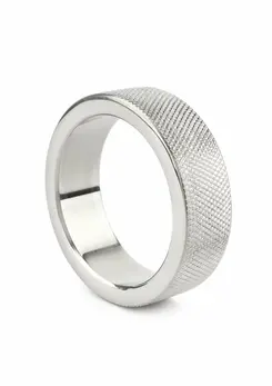 Mr. Steel CrissCross C-Ring 40mm Stainless Steel Textured Ring
