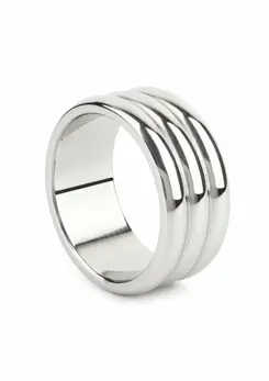 Mr. Steel Elegant Deep C-Ring 50mm Stainless Steel Anatomical Ring