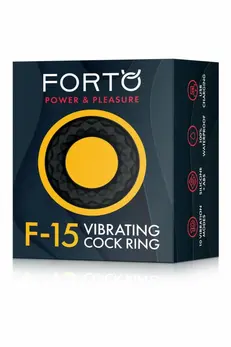 FORTO F-15 Vibrating Ring Black - 10 Modes, Waterproof, USB Charging