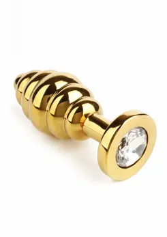Mr. Steel Twister Medium Stainless Steel Spiral Plug with Jeweled Base