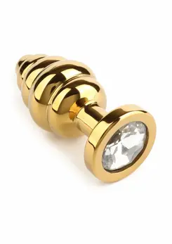 Mr. Steel Twister Small Stainless Steel Spiral Plug with Jeweled Base