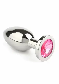 Mr. Steel Jeweled Plug Large Stainless Steel with Gemstone Base