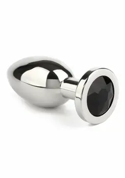 Mr. Steel Jeweled Plug Large Stainless Steel with Gemstone Base