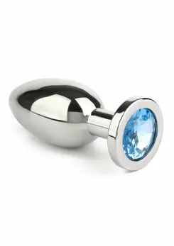 Mr. Steel Jeweled Plug Large Stainless Steel with Gemstone Base