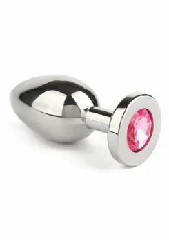 Mr. Steel Jeweled Plug Medium Stainless Steel with Gemstone Base