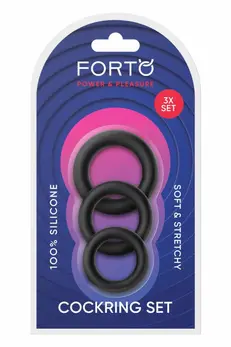 FORTO F-39 Trio Silicone Support Ring Set Black 3 Sizes