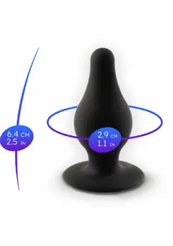 Silex-D Plug Model 2 Xsmall Black - Thermo-Reactive Silicone, Compact Size