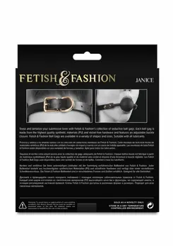 Fetish & Fashion Janice Gag Adjustable PU Ball Gag Black