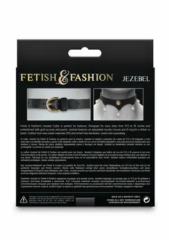 Fetish & Fashion Jezebel Collar Gold Accents Adjustable 11.5-16in